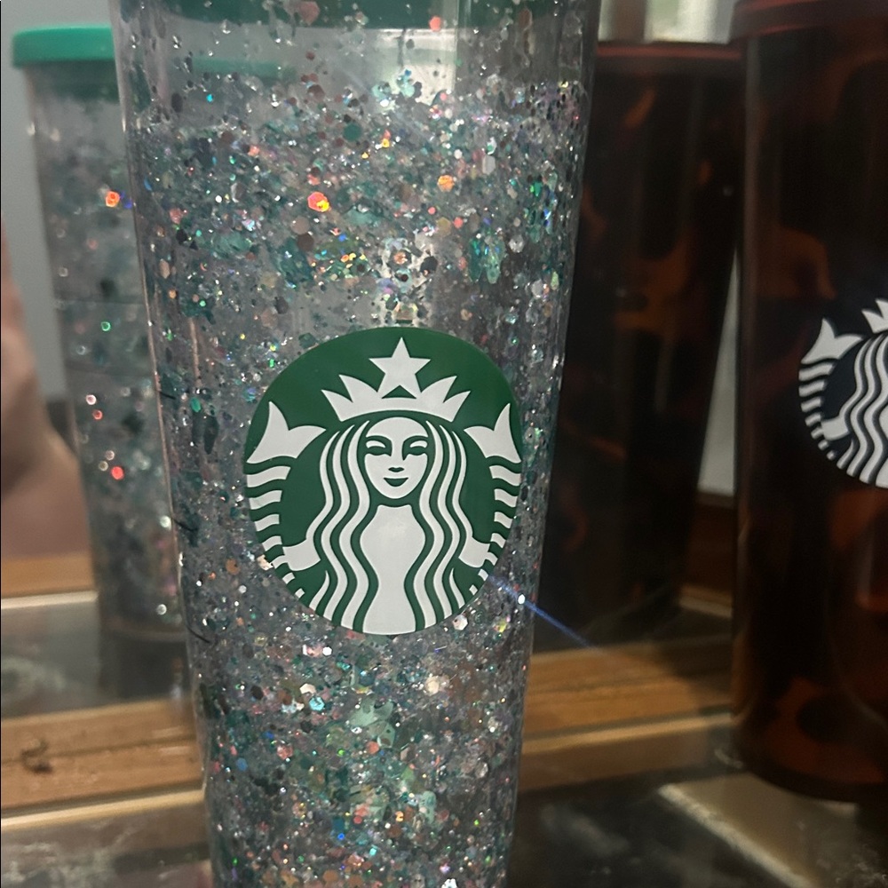 Starbucks Glittery Silver Tumbler homemade